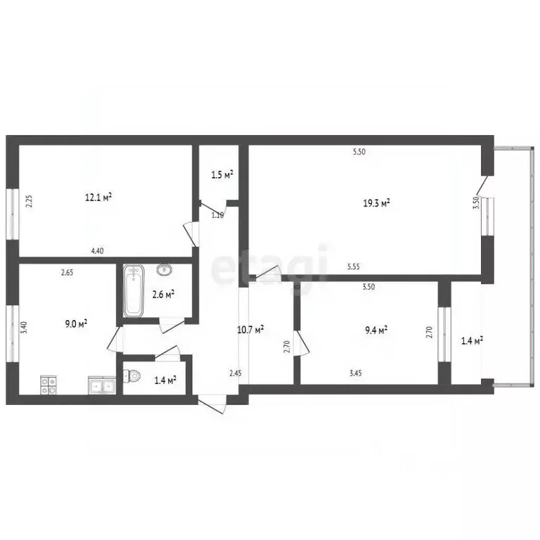 3-к кв. Крым, Феодосия ул. Гарнаева, 63Е (69.1 м) - Фото 2