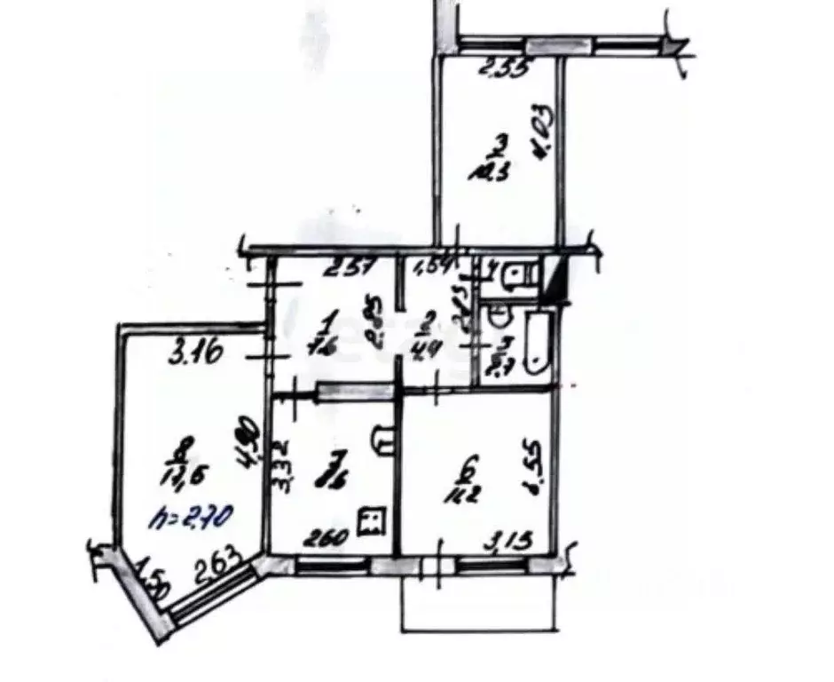 3-к кв. Липецкая область, Грязи Моторная ул., 7 (63.3 м) - Фото 2