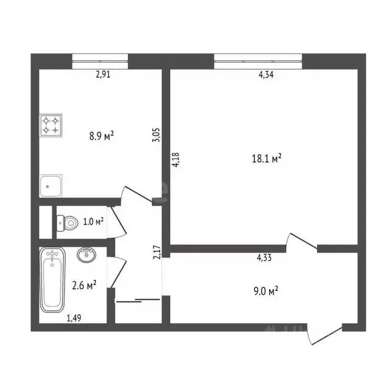 1-к кв. Амурская область, Зея Светлый мкр, 65 (40.0 м) - Фото 2