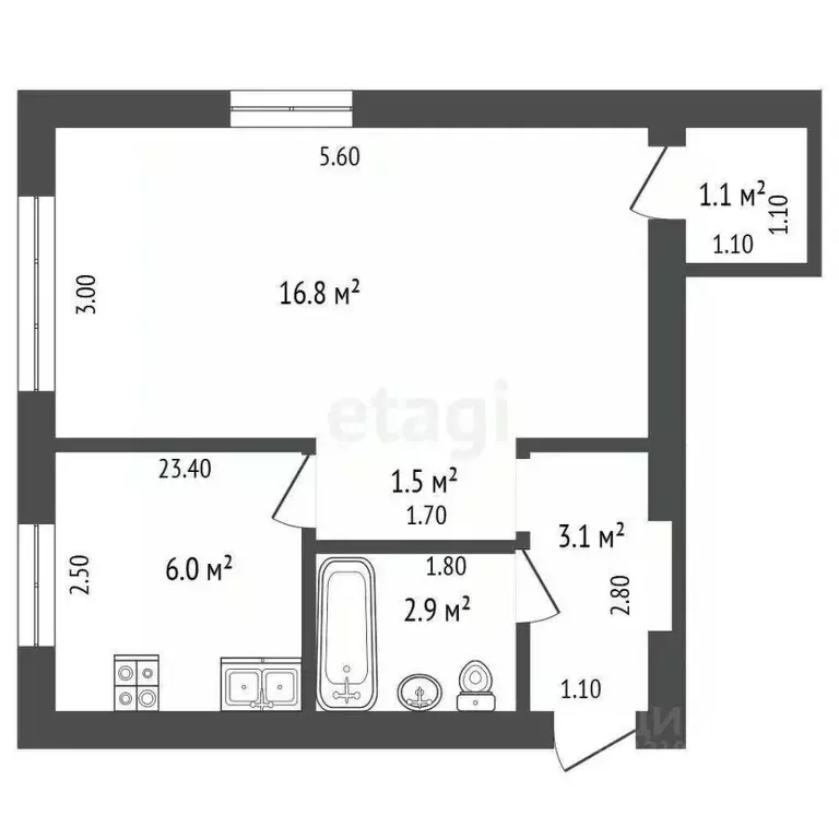 1-к кв. Архангельская область, Котлас ул. Гагарина, 36 (31.4 м) - Фото 0
