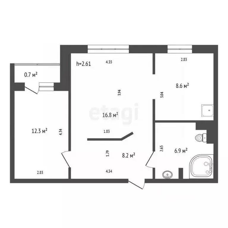 2-к кв. Красноярский край, Красноярск Свердловская ул., 137 (52.8 м) - Фото 2