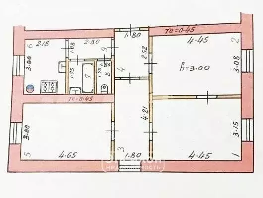 3-комнатная квартира: Курск, Ахтырский переулок, 7А (66.5 м) - Фото 0