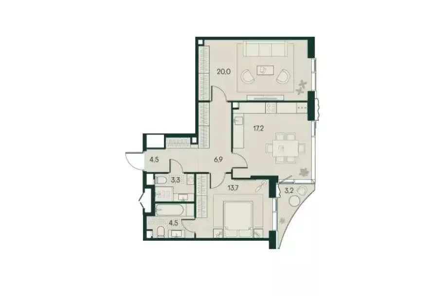 2-комнатная квартира: Москва, Чкаловский бульвар, 6к1 (81 м) - Фото 1