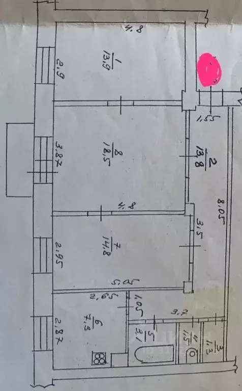 3-к кв. Омская область, Омск просп. Карла Маркса, 12 (74.2 м) - Фото 0