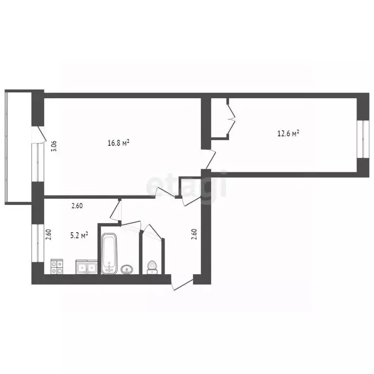 2-к кв. Ростовская область, Таганрог ул. Москатова, 21 (44.0 м) - Фото 1