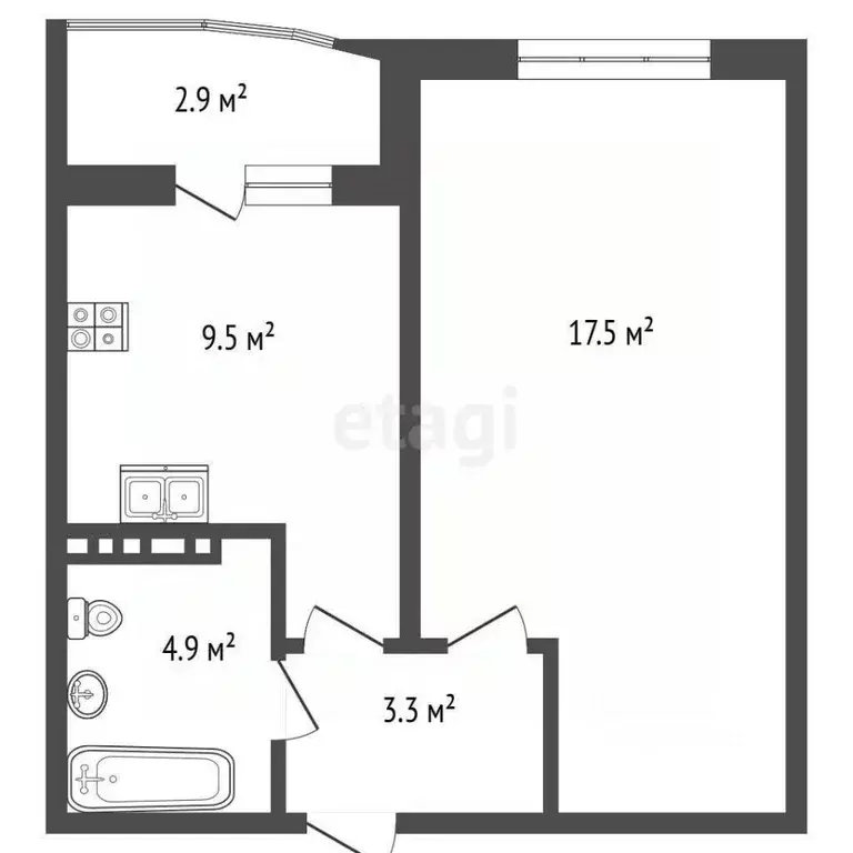 1-к кв. Чувашия, Чебоксары ул. Писателя Лаврентия Таллерова, 28 (34.1 ... - Фото 1