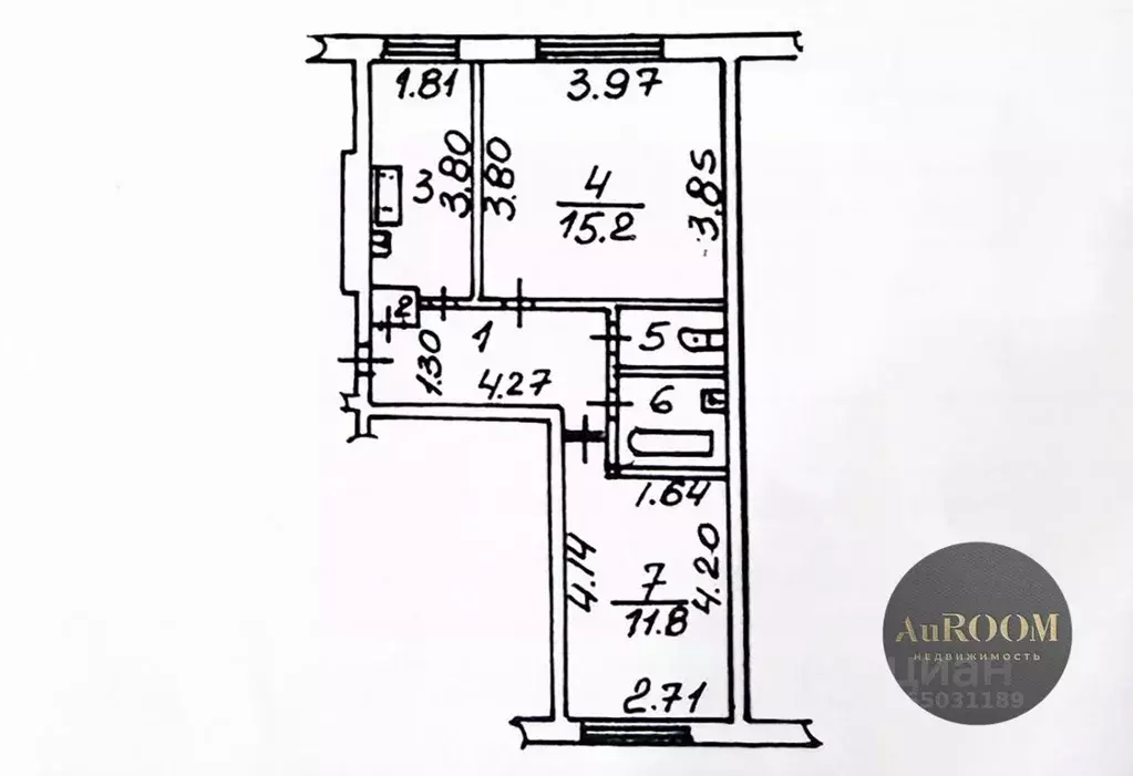 2-к кв. Волгоградская область, Волжский ул. Пушкина, 108 (42.9 м) - Фото 2