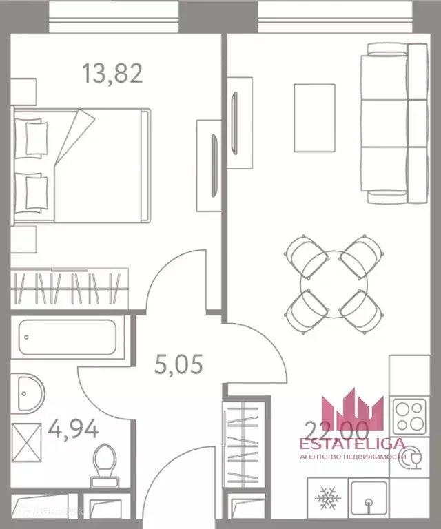 Продаётся 1-к квартира, 46 м - Фото 1