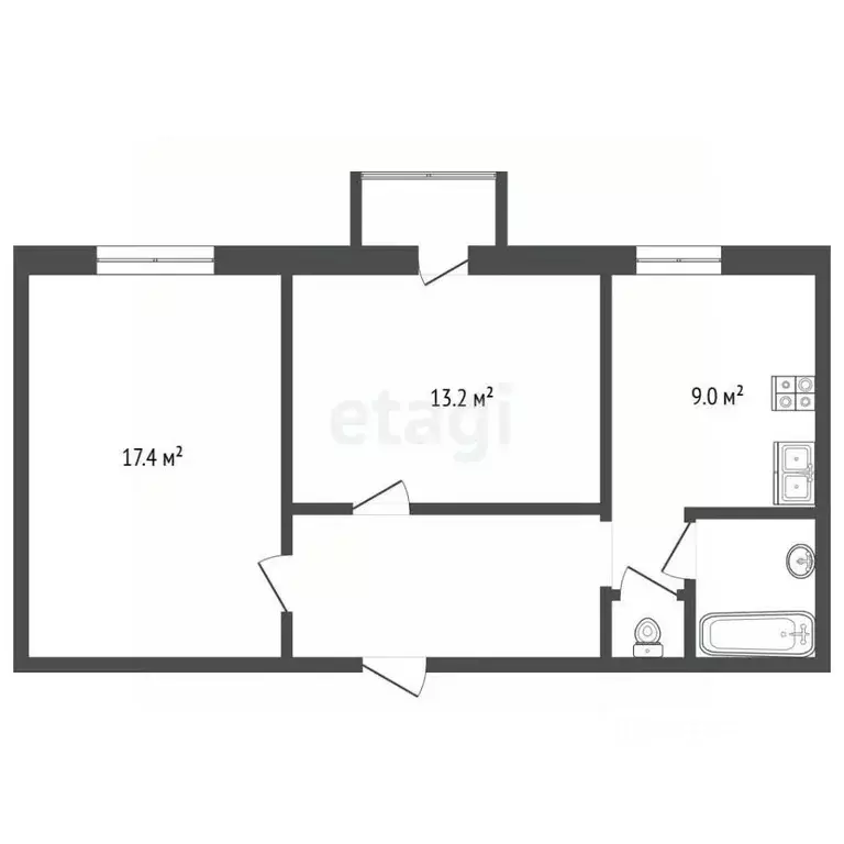 2-к кв. Вологодская область, Череповец ул. Верещагина, 45 (55.8 м) - Фото 2