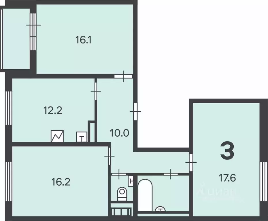 3-к кв. Москва ул. Кварцевая, 4к3 (78.0 м) - Фото 1