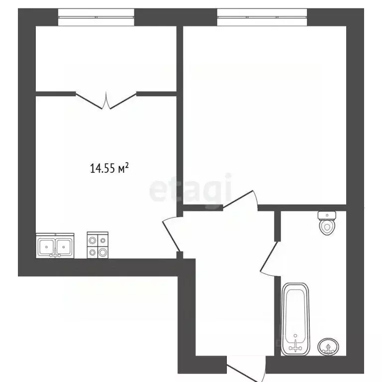 1-к кв. Ямало-Ненецкий АО, Новый Уренгой Славянский мкр, 2 (40.82 м) - Фото 1