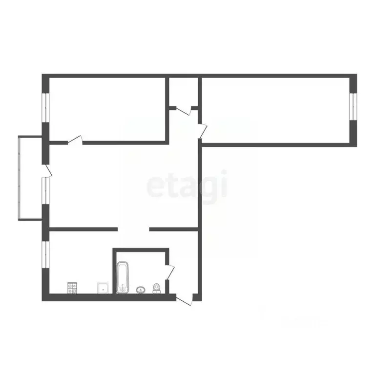 3-к кв. Тамбовская область, Тамбов Рязанская ул., 26 (56.7 м) - Фото 2