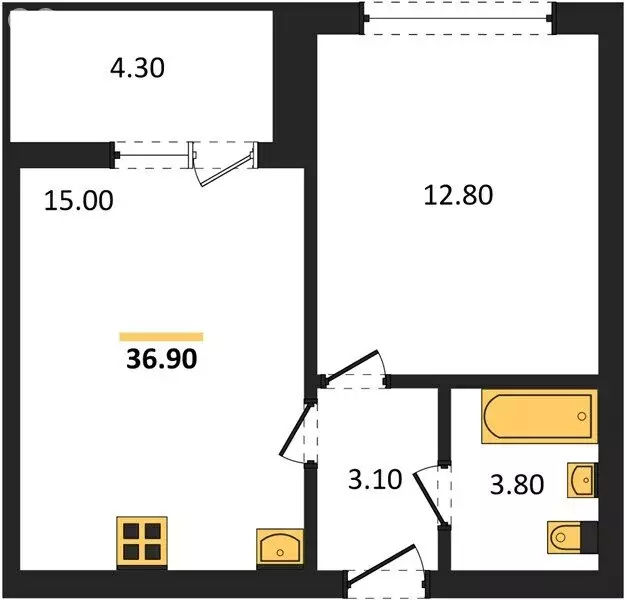 1-комнатная квартира: Воронеж, проспект Труда, 93к4 (36.5 м) - Фото 1