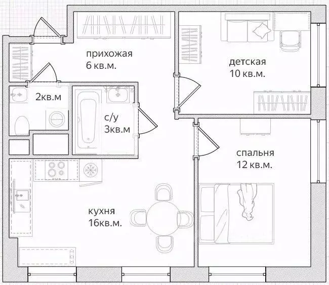 2-к кв. Московская область, Одинцовский городской округ, ... - Фото 2