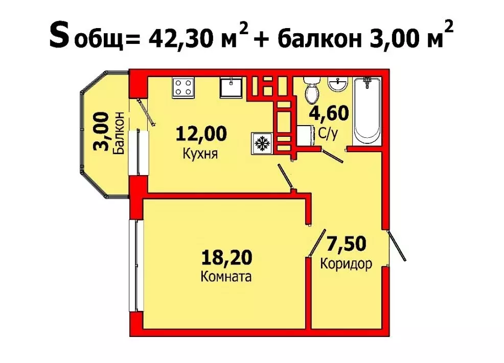 1-комнатная квартира: Мурино, улица Шоссе в Лаврики, 78к3 (42.3 м) - Фото 0