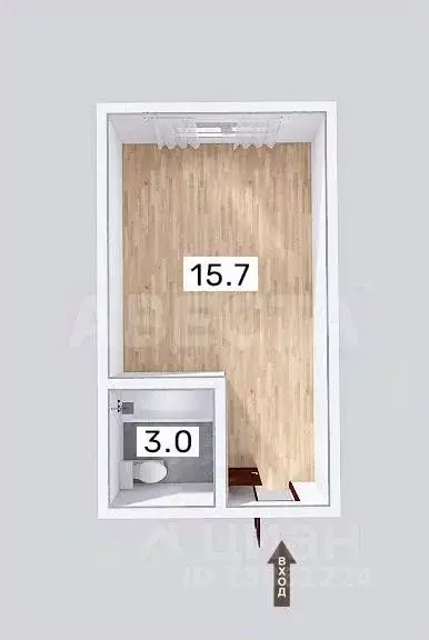 Студия Омская область, Омск Городок Нефтяников мкр, ул. 20-го ... - Фото 2