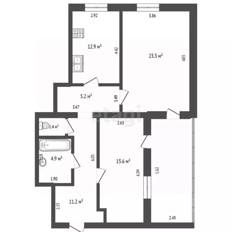 2-к кв. Орловская область, Орел Часовая ул., 47 (82.0 м) - Фото 1