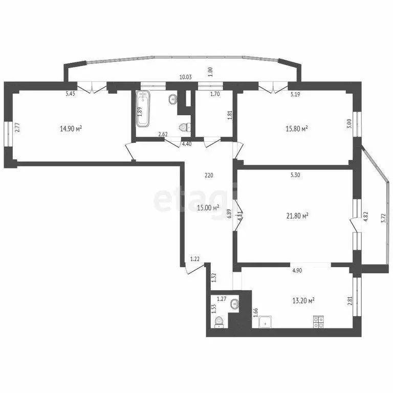 3-комнатная квартира: Дмитров, Ольховая улица, 19 (69.3 м) - Фото 1