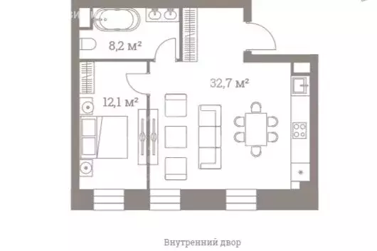 2-комнатная квартира: Москва, улица Большая Полянка, 44 (53 м) - Фото 1