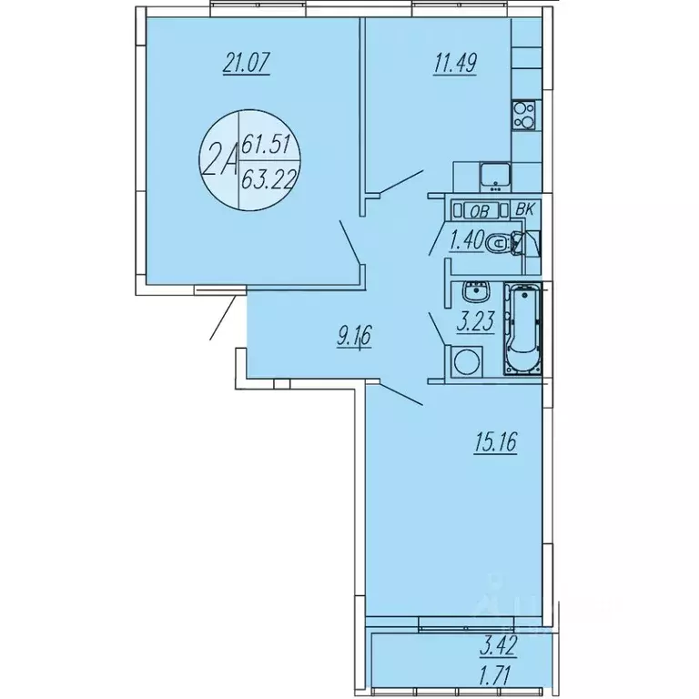 2-к кв. Московская область, Мытищи городской округ, д. Шолохово ... - Фото 1