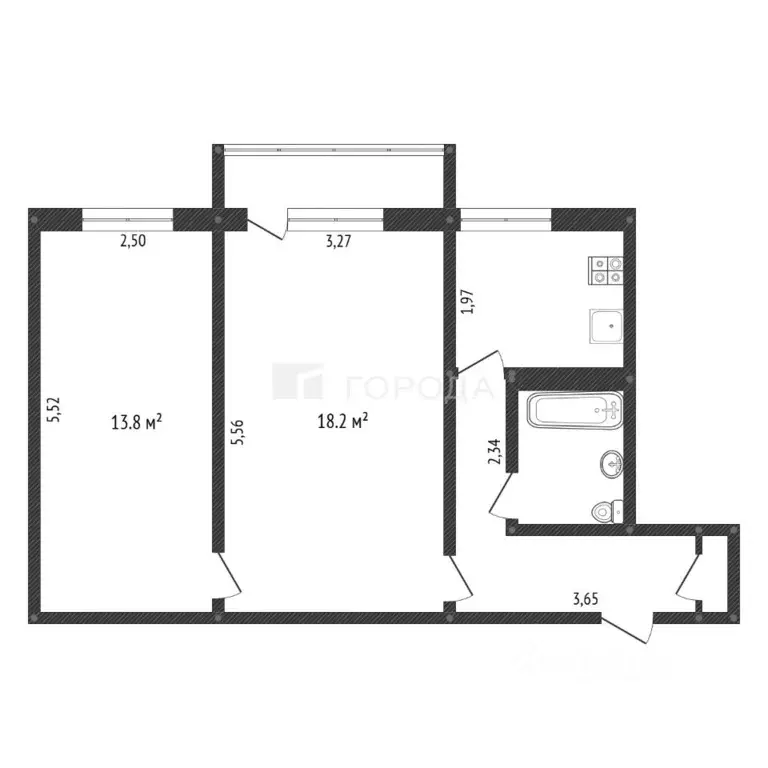 2-к кв. Кемеровская область, Новокузнецк ул. Сеченова, 4 (46.6 м) - Фото 2