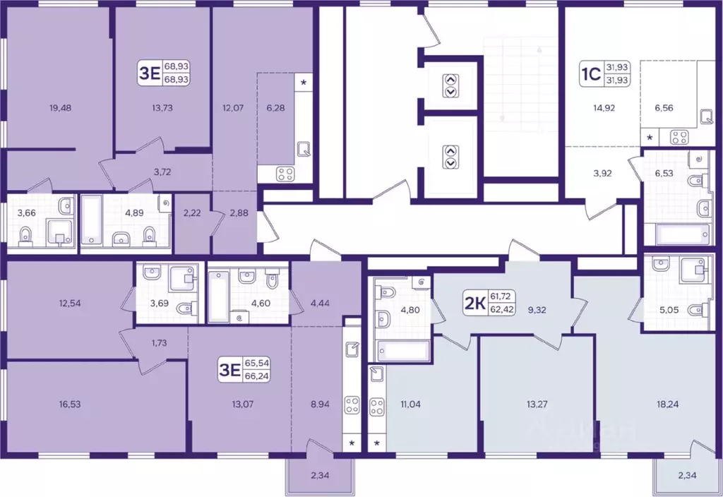 3-к кв. Приморский край, Владивосток ул. Борисенко (68.93 м) - Фото 2