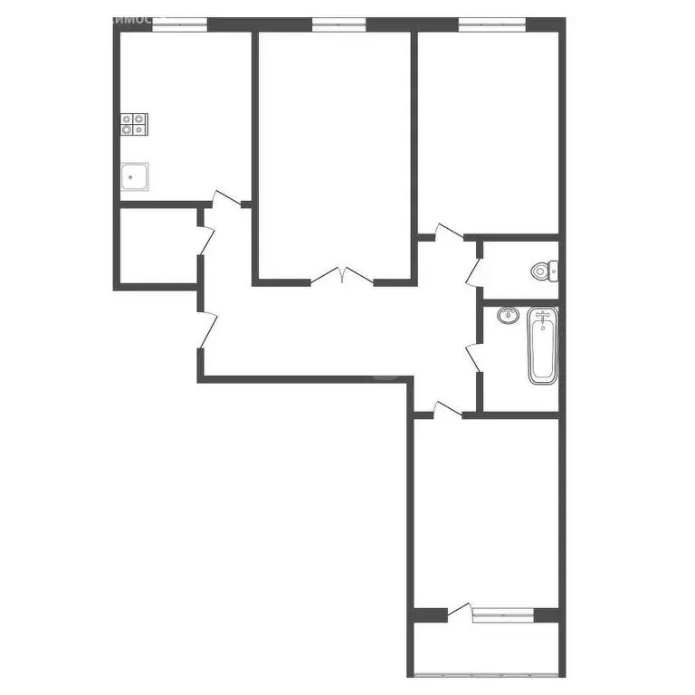 3-комнатная квартира: Тула, улица Белкина, 6 (66.6 м) - Фото 1