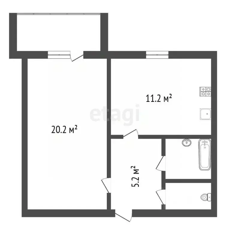 2-к кв. Воронежская область, Семилуки ул. Крупской, 34 (48.0 м) - Фото 2