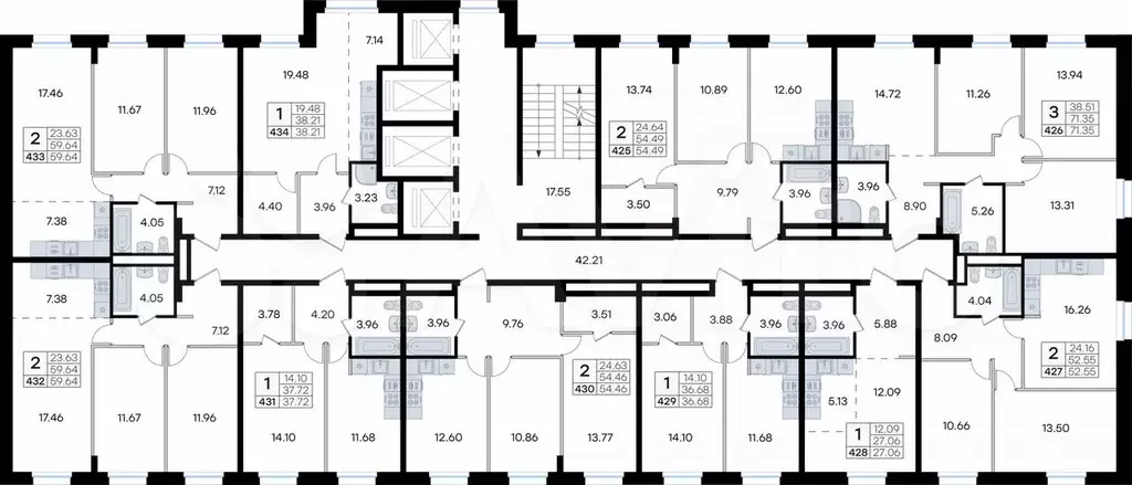 Квартира-студия, 27,1 м, 22/24 эт. - Фото 1
