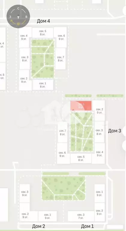 2-к. квартира, 77,1 м, 1/9 эт. - Фото 1