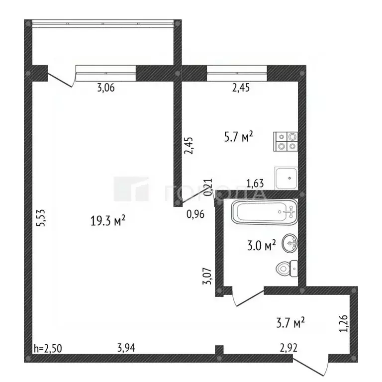 1-к кв. Алтайский край, Барнаул ул. Георгия Исакова, 143 (31.7 м) - Фото 2