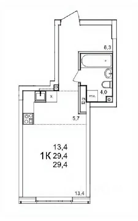 1-к кв. Нижегородская область, Нижний Новгород д. Анкудиновка, КМ ... - Фото 1