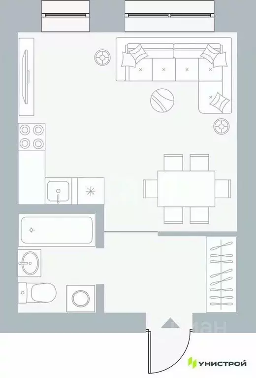 Студия Пермский край, Пермь Рионская ул., 4А (26.8 м) - Фото 0