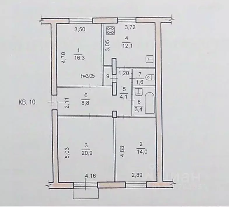 3-к кв. Хабаровский край, Хабаровск Ургальская ул., 21 (82.1 м) - Фото 1