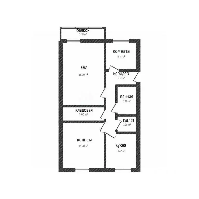 3-к кв. Брянская область, Брянск Ново-Советская ул., 160 (63.0 м) - Фото 1
