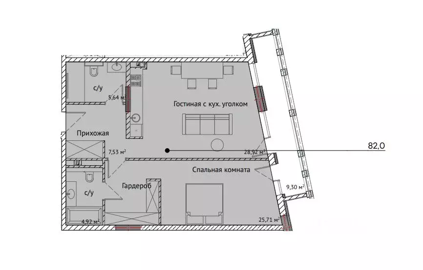 2-к кв. Краснодарский край, Сочи Яна Фабрициуса мкр,  (82.0 м) - Фото 0