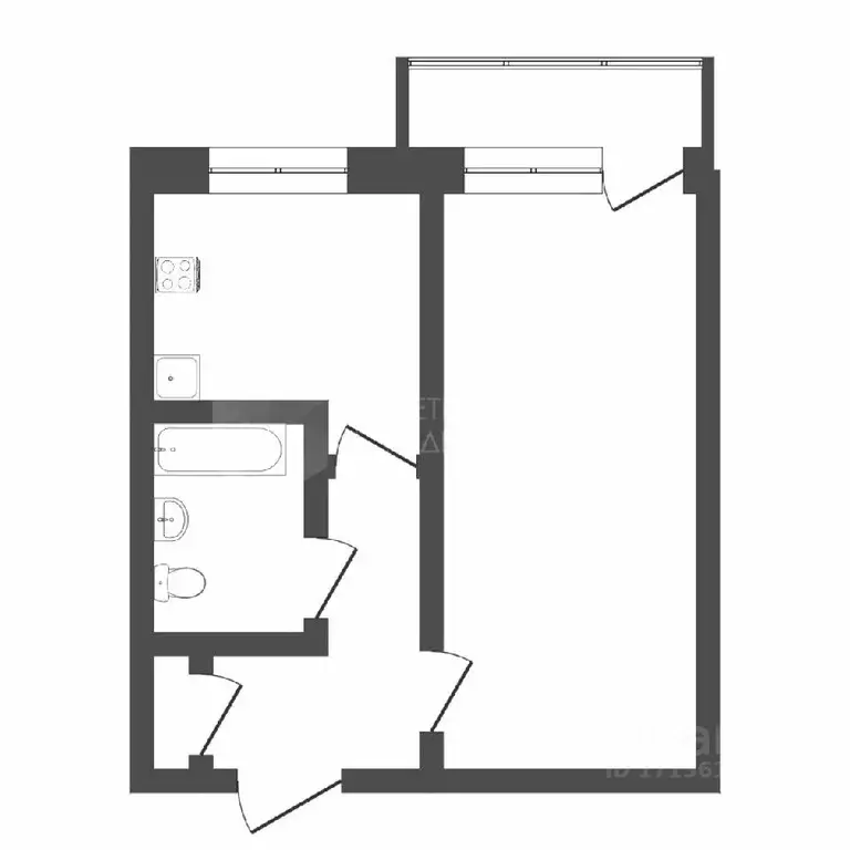 1-к кв. Тюменская область, Тюмень ул. Белинского, 14 (30.8 м) - Фото 1