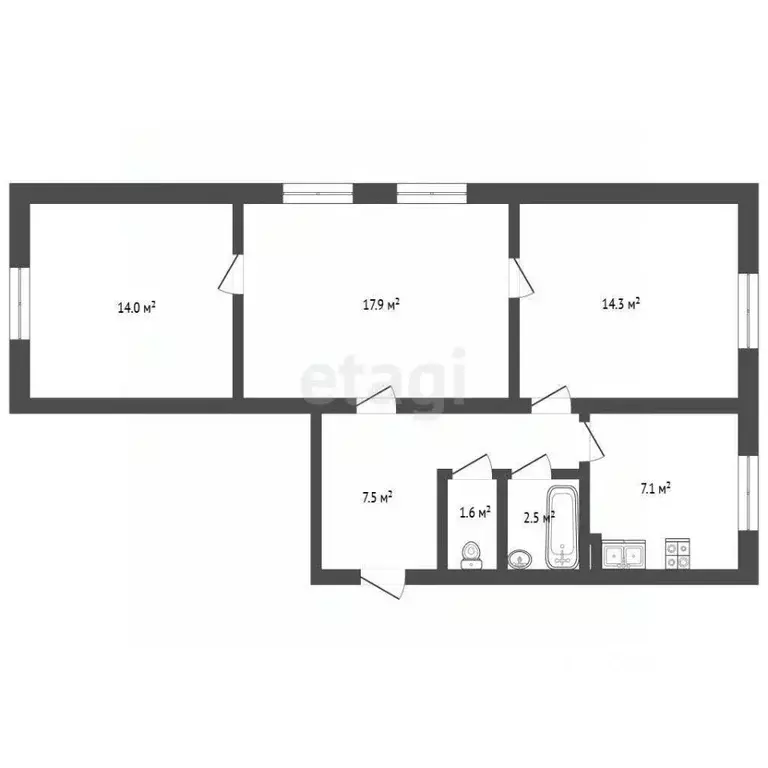 3-к кв. Башкортостан, Стерлитамак Первомайский мкр, ул. ... - Фото 1