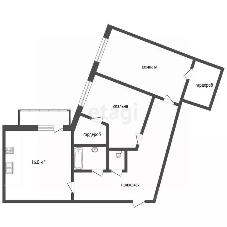 2-к кв. Саха (Якутия), Якутск ул. Богдана Чижика, 27/1 (76.4 м) - Фото 2