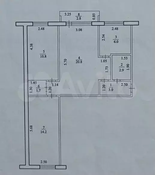 3-к. квартира, 60 м, 3/5 эт. - Фото 0