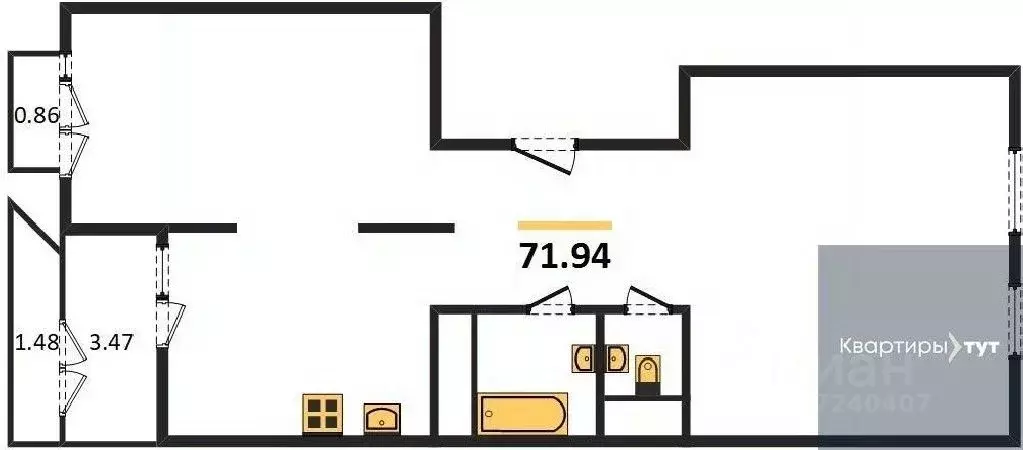 2-к кв. Воронежская область, Воронеж Средне-Московская ул., 60 (71.94 ... - Фото 0