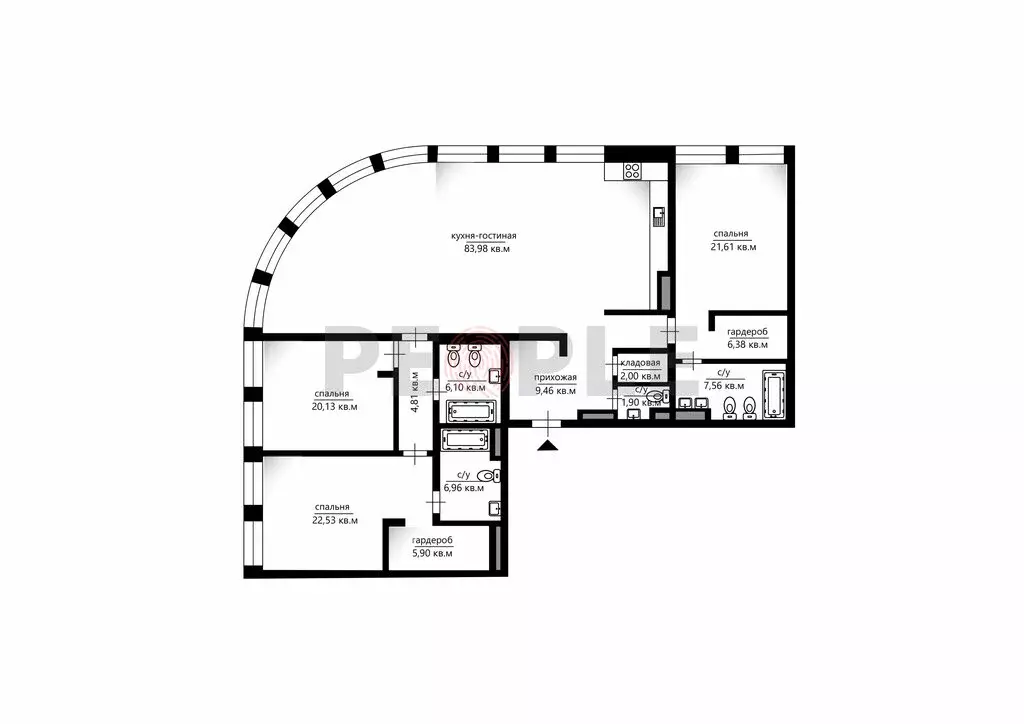 4-комнатная квартира: Москва, Дружинниковская улица, 15А (203.3 м) - Фото 1