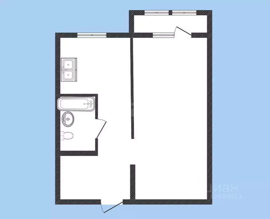 1-к кв. Костромская область, Кострома Южная ул., 13 (34.9 м) - Фото 1