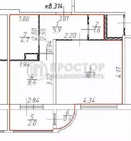 1-к кв. Московская область, Видное ул. Березовая, 18 (38.7 м) - Фото 2