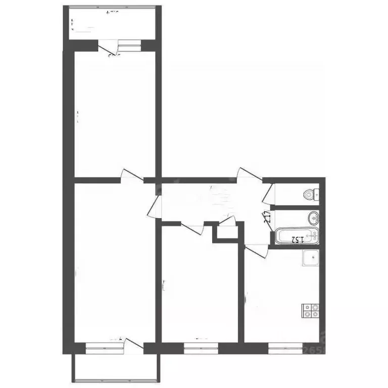 3-к кв. Кемеровская область, Новокузнецк ул. Косыгина, 11 (60.5 м) - Фото 2