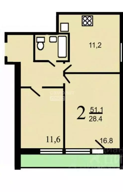 2-к кв. Москва Шенкурский проезд, 14 (51.1 м) - Фото 2
