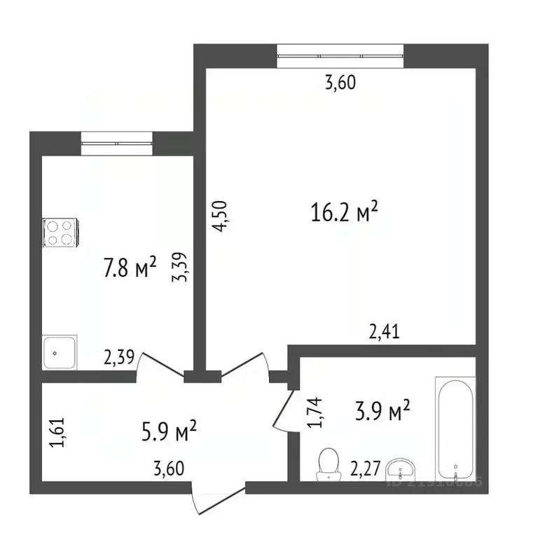 1-к кв. Калининградская область, Калининград ул. Станиславского, 66 ... - Фото 1