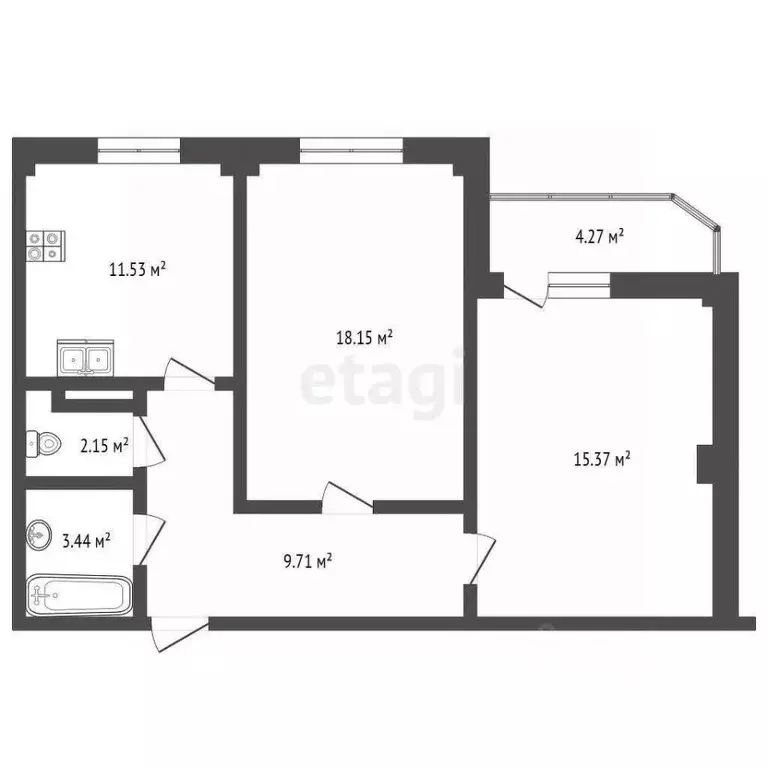 2-к кв. Орловская область, Орел пл. Поликарпова, 20 (60.9 м) - Фото 1