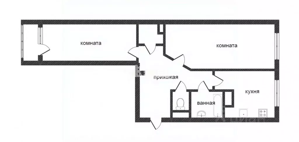 2-к кв. Ямало-Ненецкий АО, Новый Уренгой Тундровый мкр, 3 (59.2 м) - Фото 1