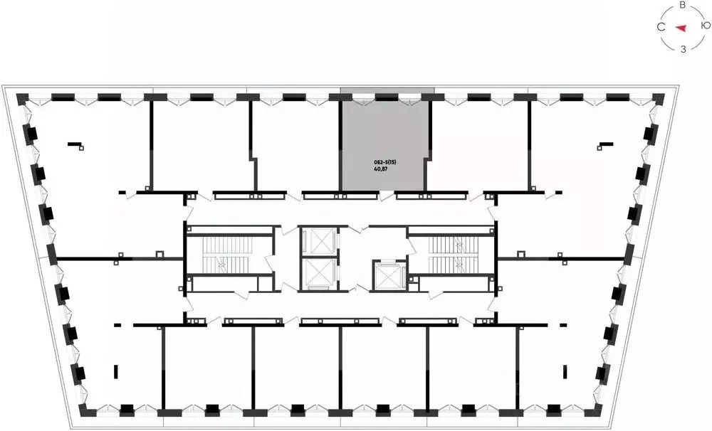 Студия Татарстан, Казань Яналиф жилой комплекс (40.87 м) - Фото 2